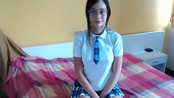 Hiding Camera Captures My Cousin'S Schoolgirl Antics And Escalates To Oral Pleasure