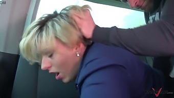 After Brief Discussion, Naughty Woman Consents To Intense Sex In Vehicle