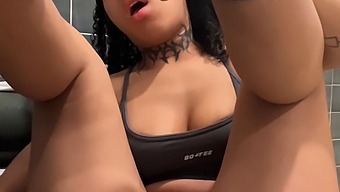 Black Beauty’s Solo Pleasure In The Gym Restroom Almost Gets Her In Trouble.