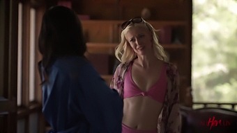 Romantic Lesbian Encounter With Small-Titted Blonde And Brunette
