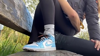 Young And Sexy Blonde Indulges In Public Playtime