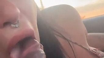 מליסה ליסבואה, זונה מוכשרת, מבצעת מין אוראלי ומייצרת חלב תוך כדי תפעול רכב